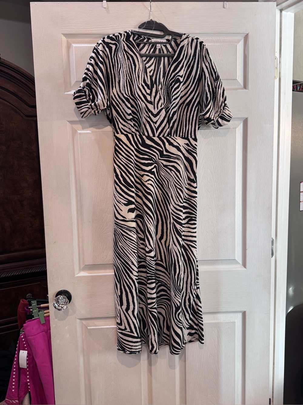 Gilli Zebra print midi dress with short sleeves